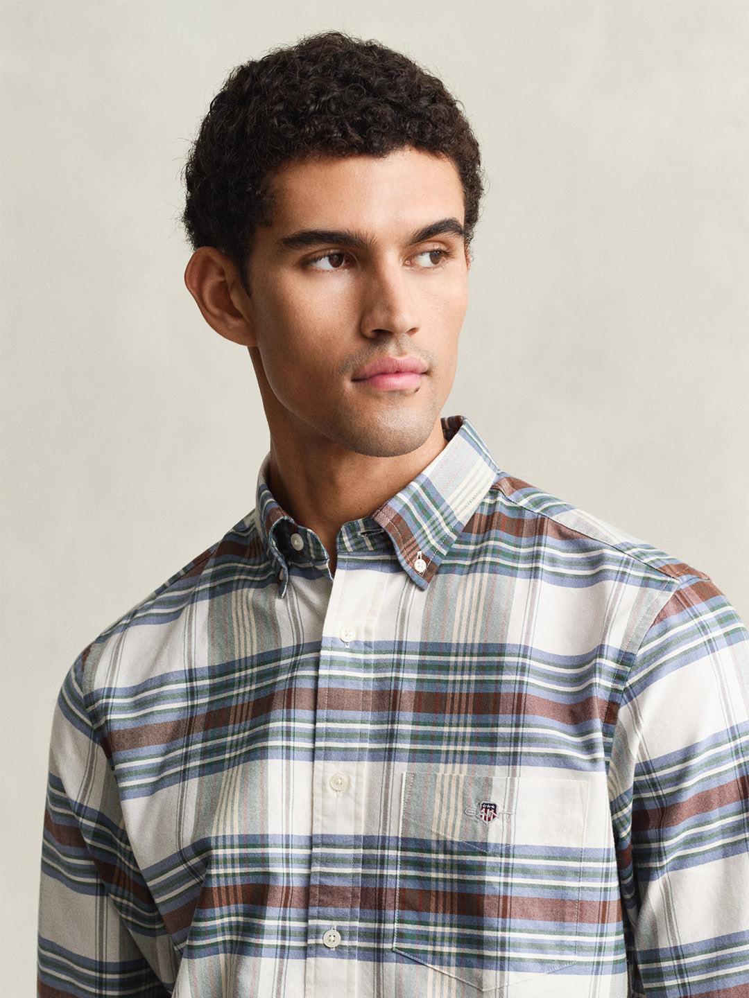 GANT Men Multicolor Checked Regular Fit Oxford Shirt
