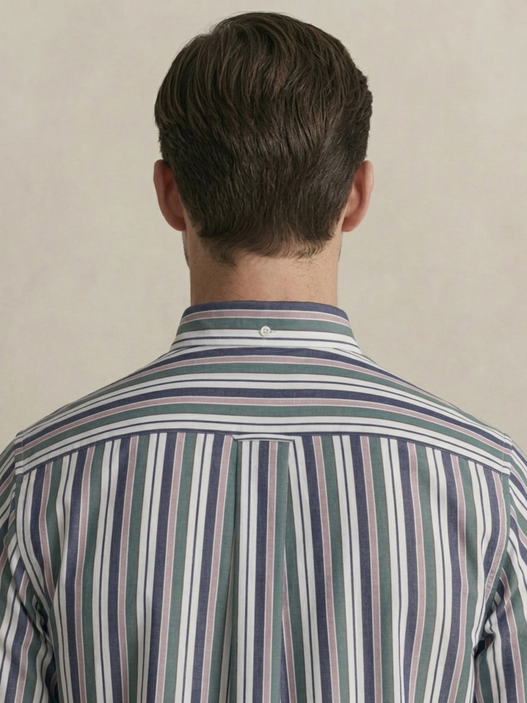 Gant Men Poplin Green Striped Collar Shirt