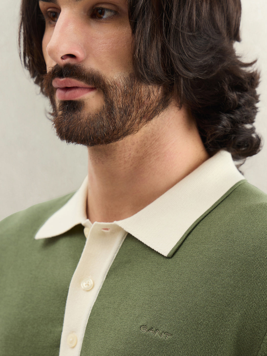 Gant Men Green Solid Regular Fit Polo T-Shirt