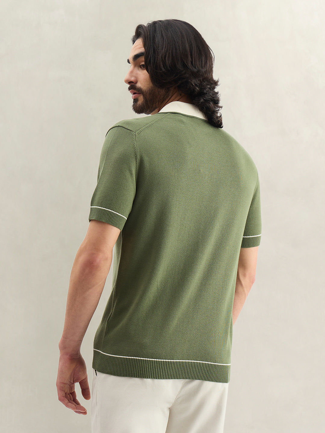 Gant Men Green Solid Regular Fit Polo T-Shirt
