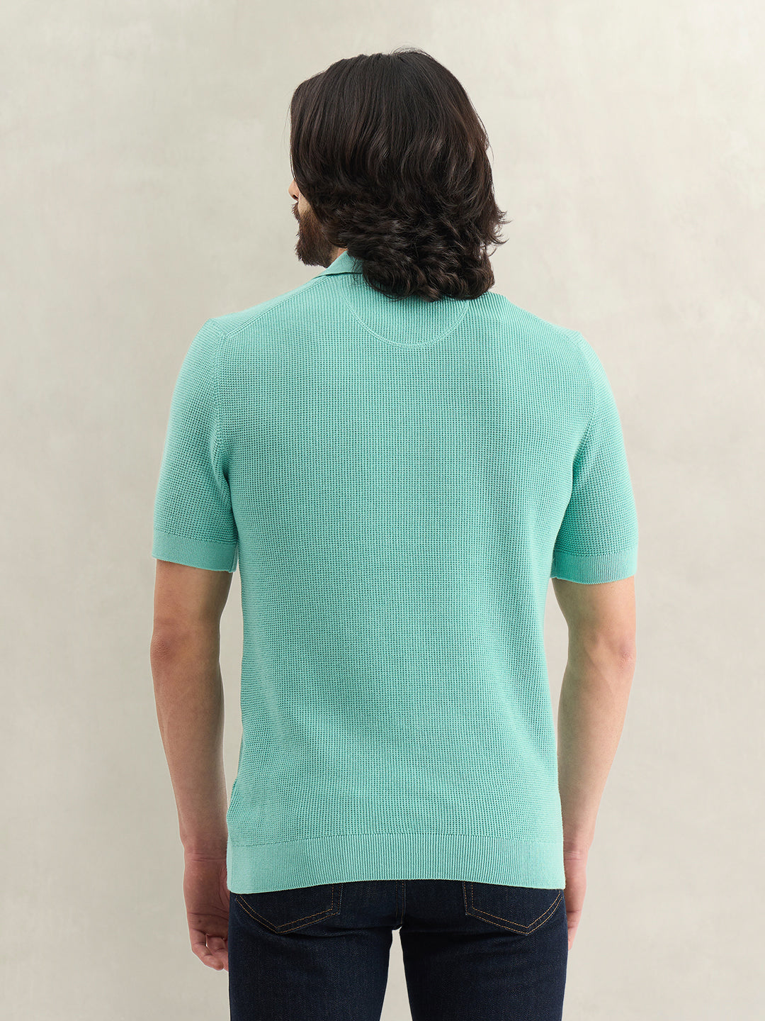 Gant Men Solid Turquoise Polo T-Shirt