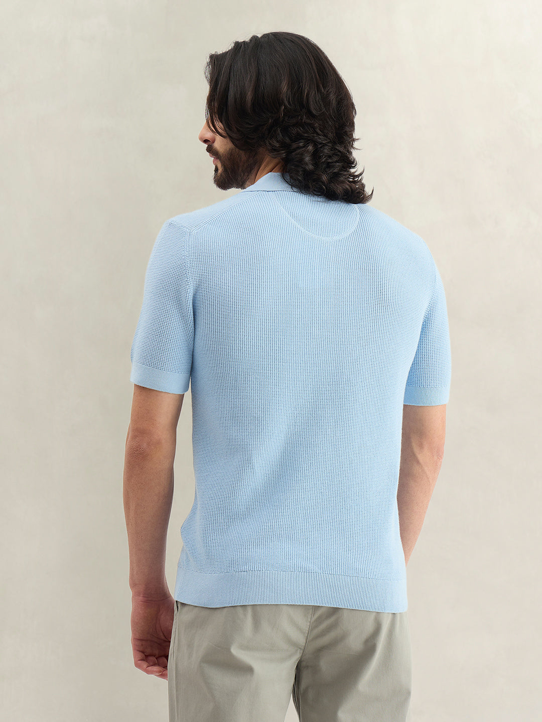 Gant Men Woven Design Blue Polo T-Shirt