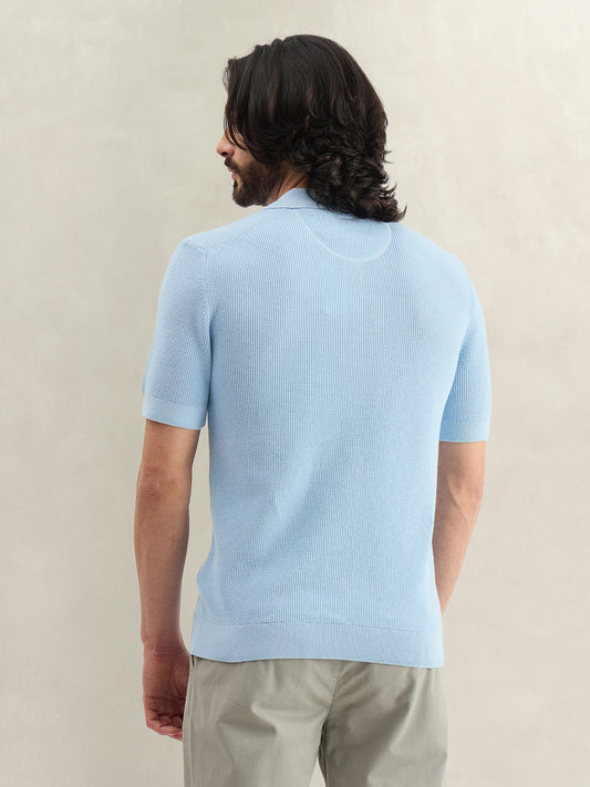 Gant Men Woven Design Blue Polo T-Shirt