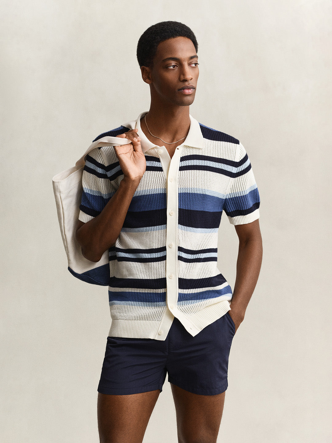 Gant Men Multicolour Striped Cotton Polo T-Shirt