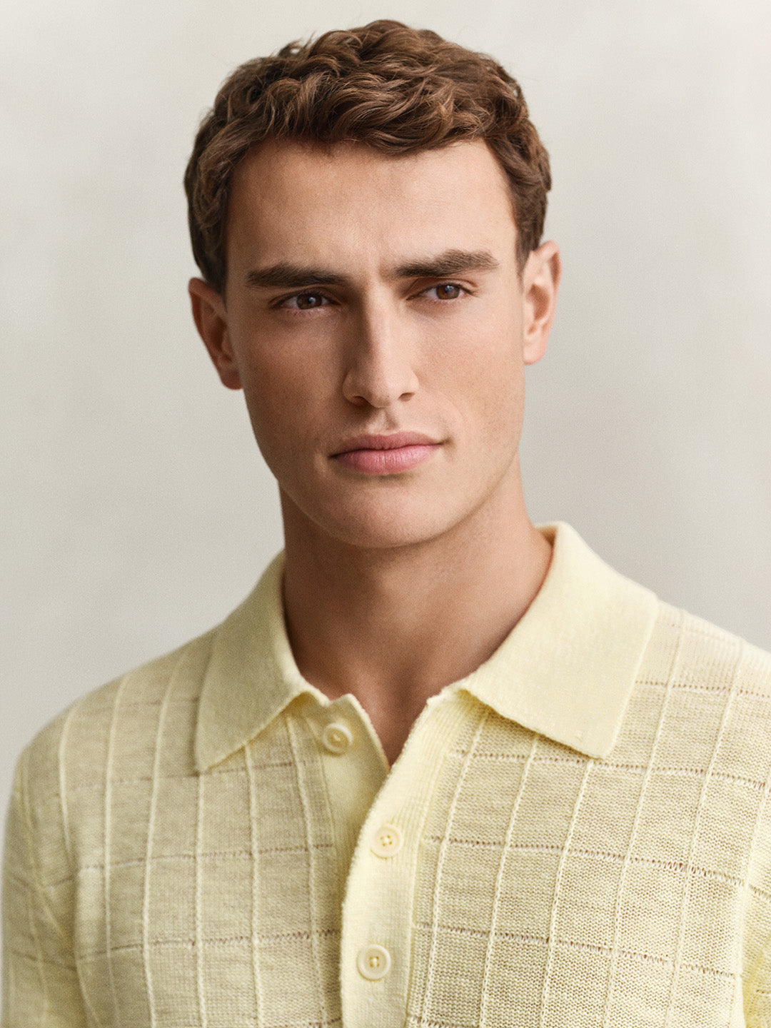 GANT Men Yellow Linen Blend Polo T-Shirt