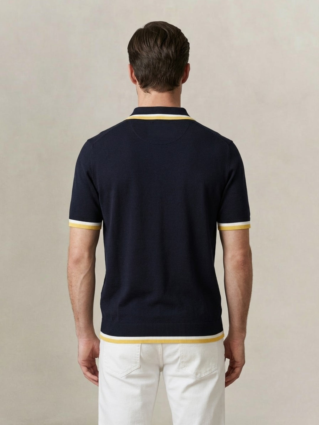 Gant Men Pure Cotton Navy Blue Polo T-Shirt