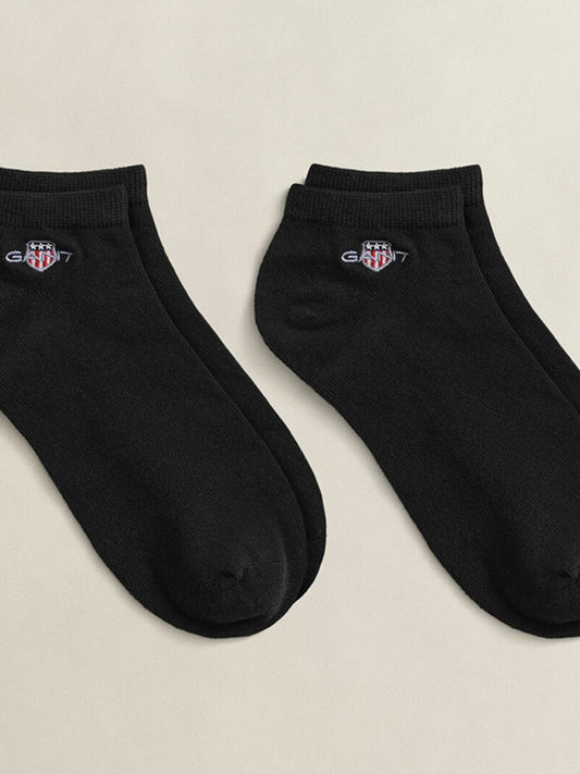 Gant Men Black Solid Shield Ankle Length Socks Pack of 2