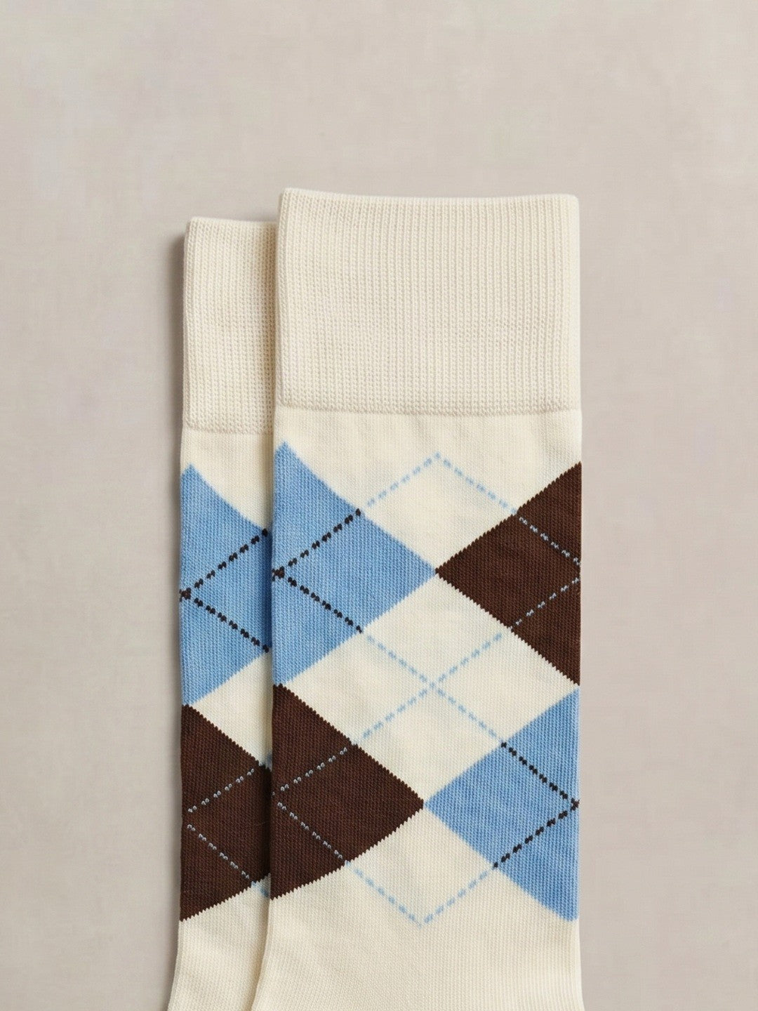 Gant Cream Cotton Argyle Men Socks