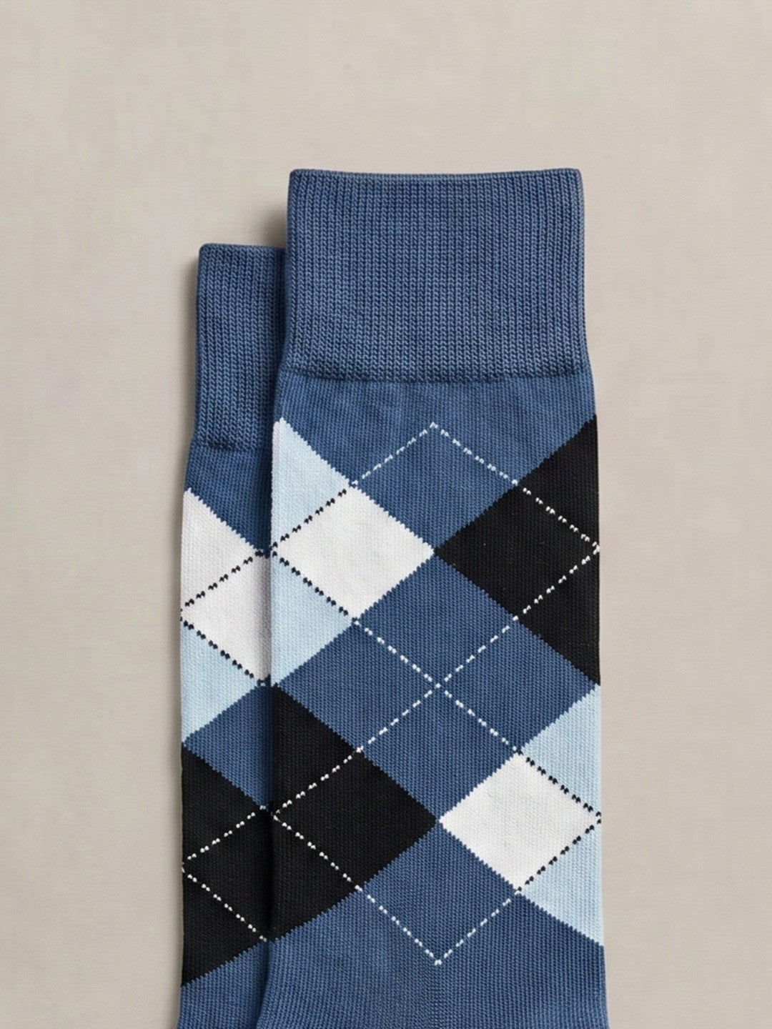 Gant Blue Cotton Argyle Men Socks