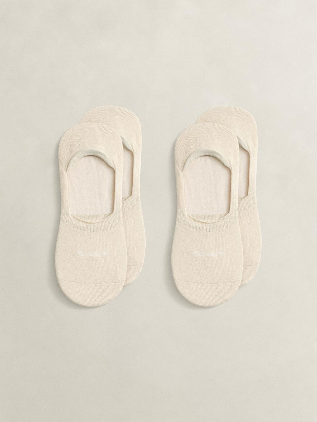 Gant Men Cream Solid Regular Fit Socks - Pack Of 2