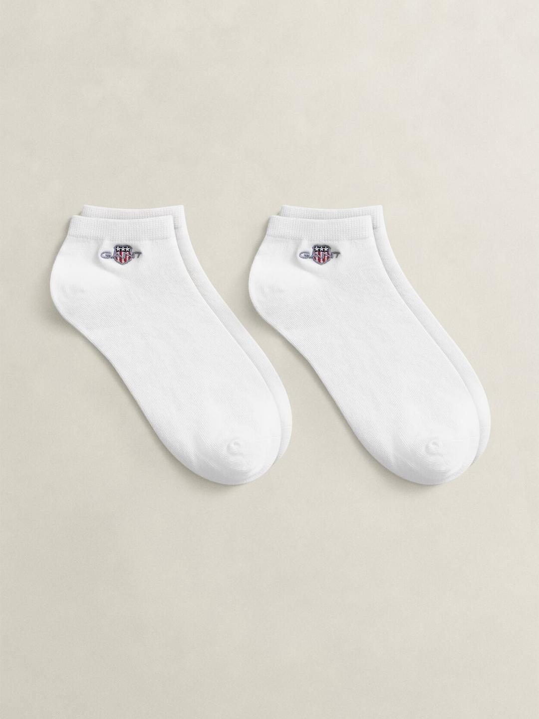 Gant Men White Solid Regular Fit Socks - Pack Of 2