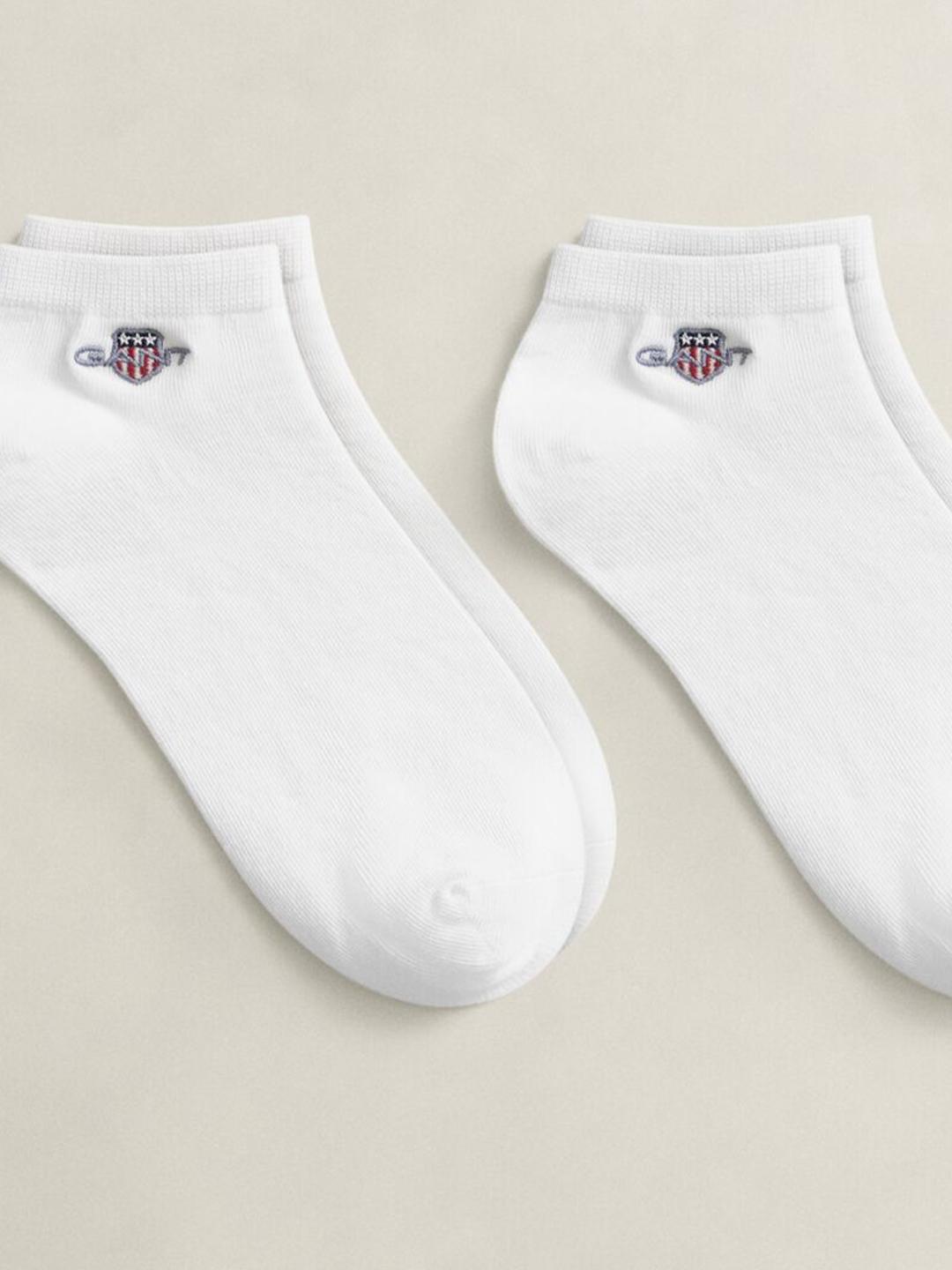 Gant Men White Solid Regular Fit Socks - Pack Of 2