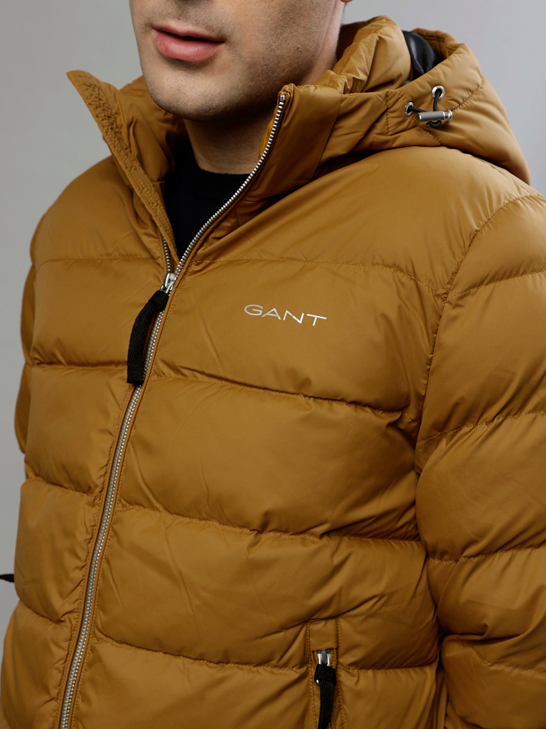 Gant Men Solid Hooded Full Sleeves Jacket