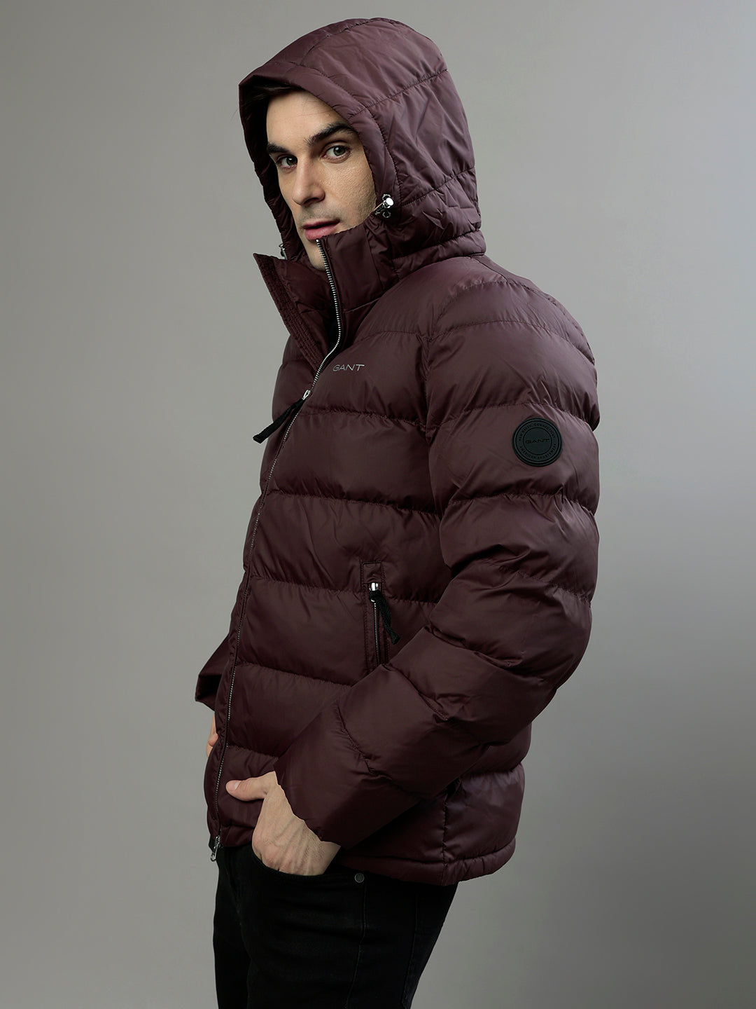 Gant Men Solid Hooded Full Sleeves Jacket