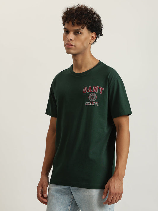 Gant Men Solid Round Neck Short Sleeves Tshirt