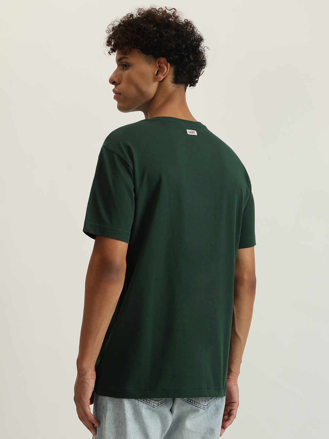 Gant Men Solid Round Neck Short Sleeves Tshirt