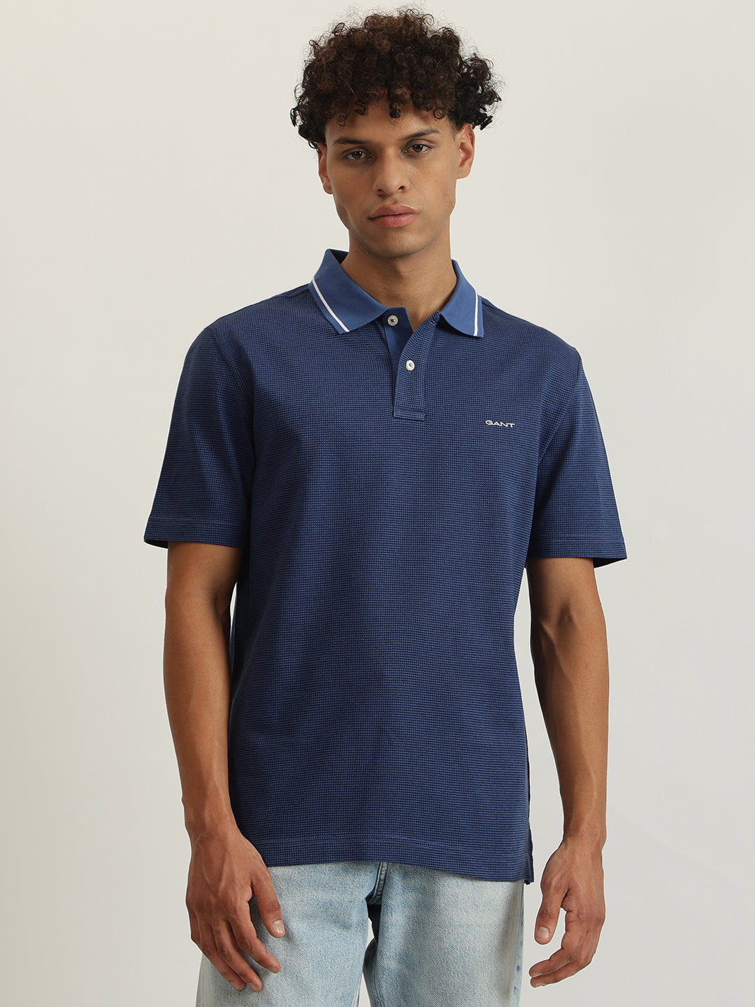 Gant Men Solid Polo Collar Short Sleeves Tshirt
