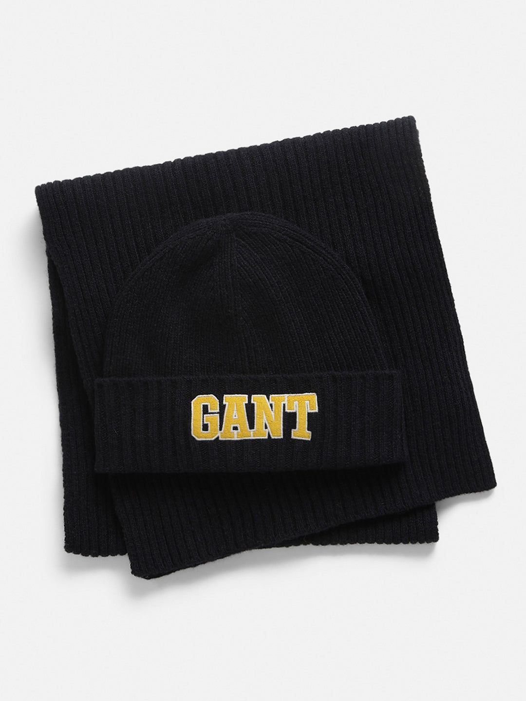 Gant Men Blue Solid Muffler with Beanie Caps