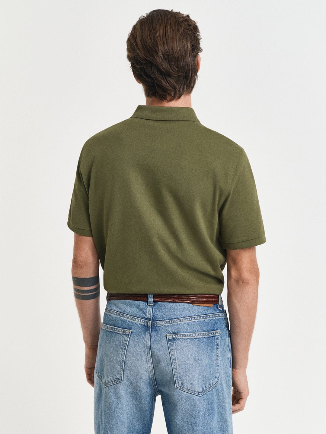 Gant Men Green Solid Polo Tshirt