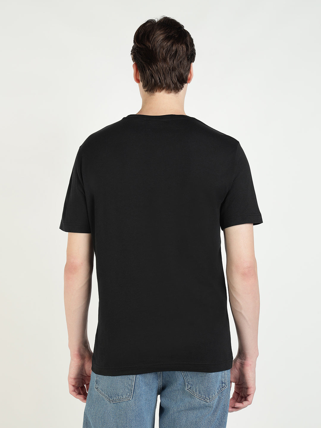 Gant Men Black Solid Crew Neck Tshirt