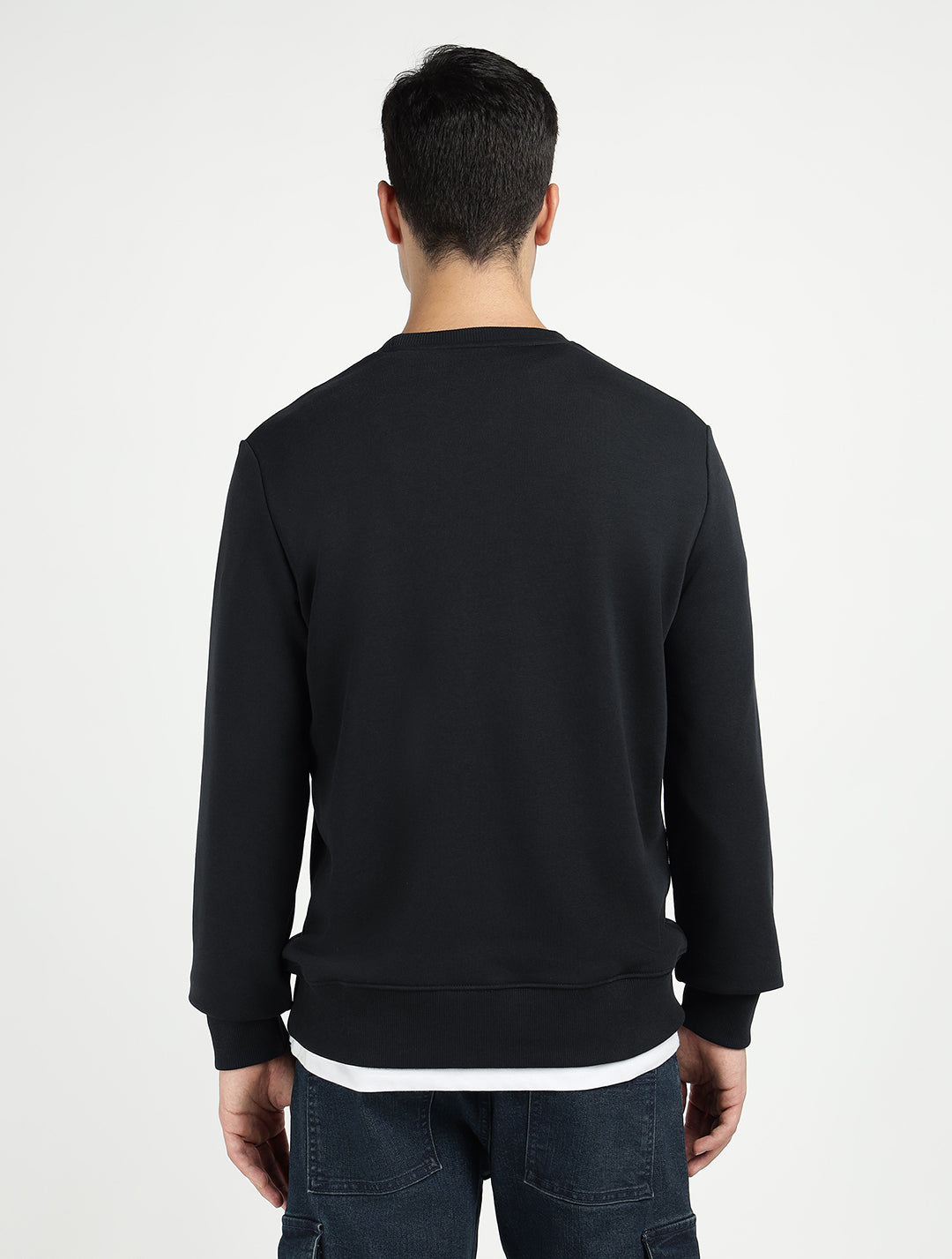 Gant Men Black Solid Crew Neck Sweatshirt