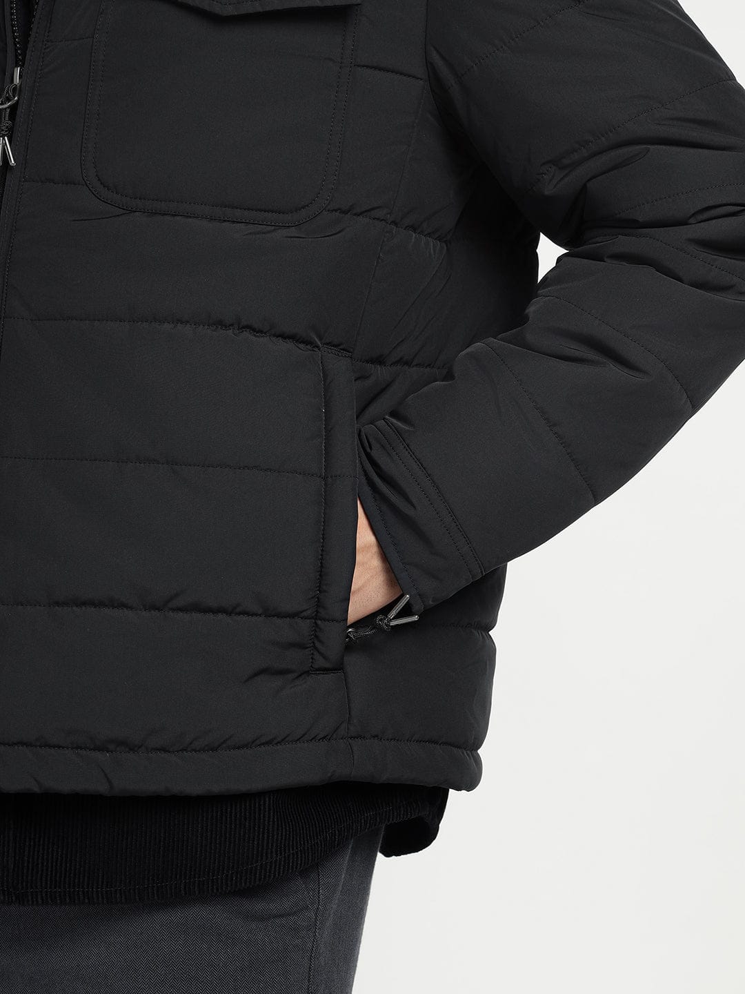 Gant Men Black Solid Collar Jacket