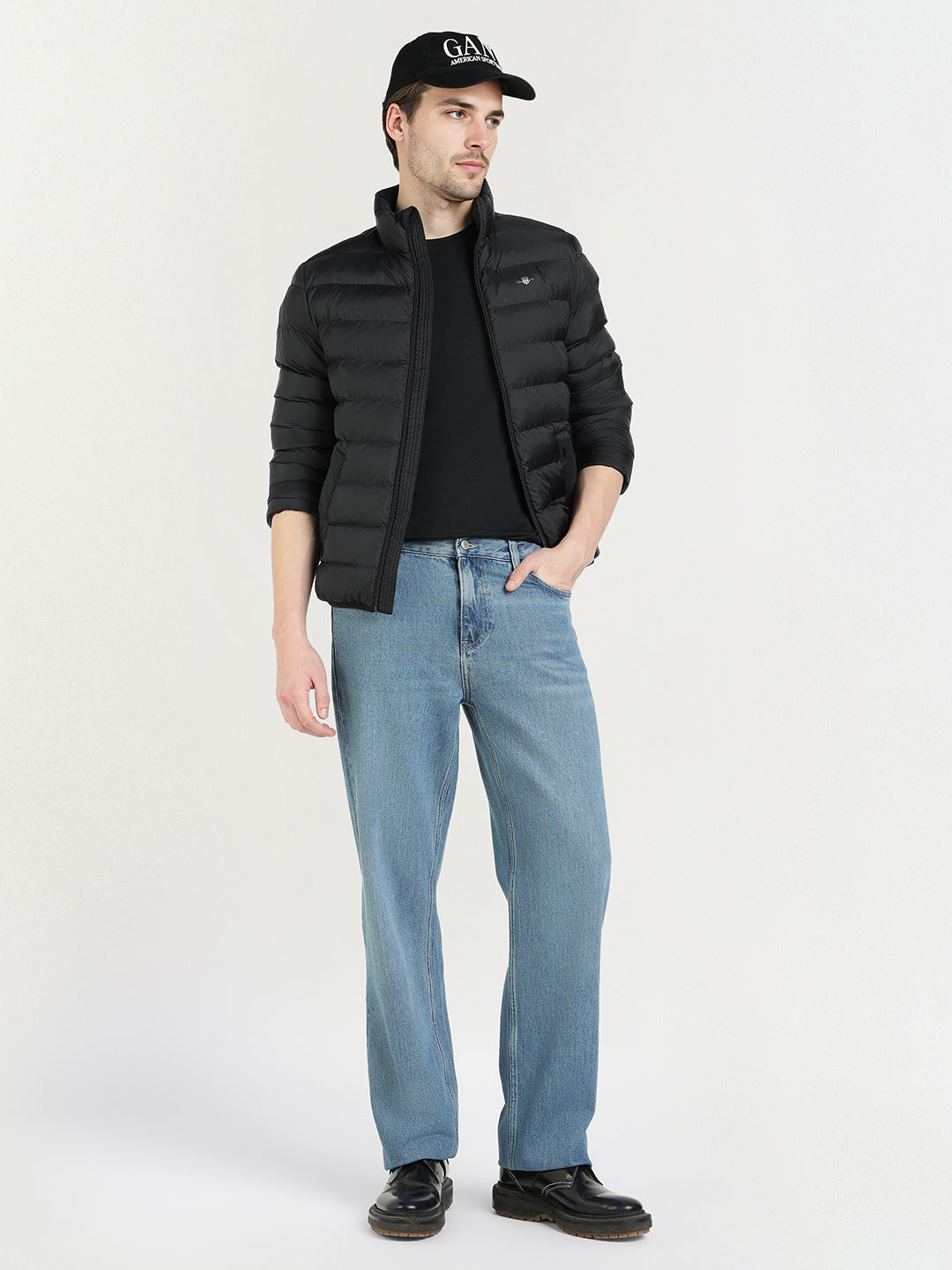 Gant Men Black Solid Collar Jacket