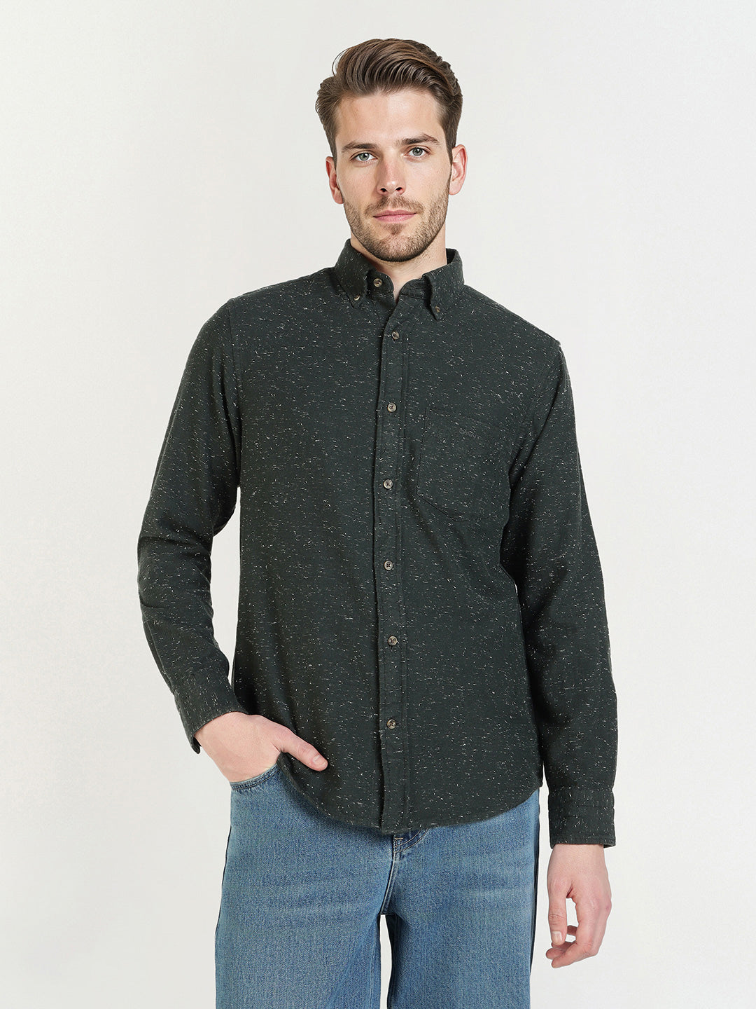 Gant Men Black Solid Collar Shirt