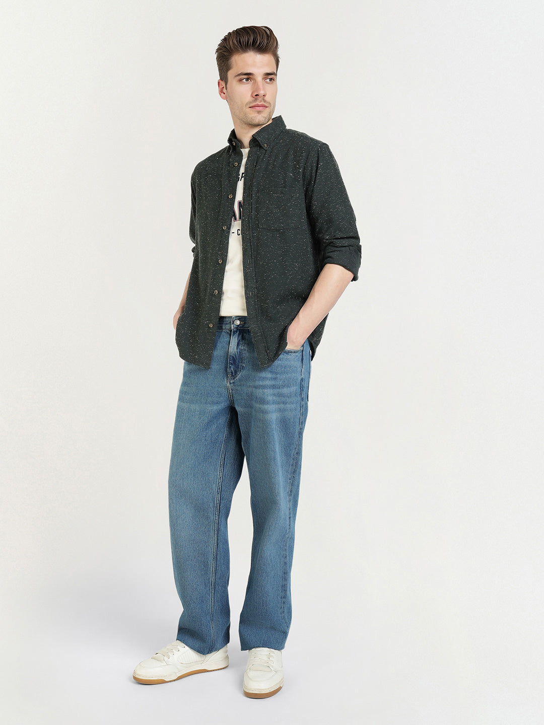 Gant Men Black Solid Collar Shirt