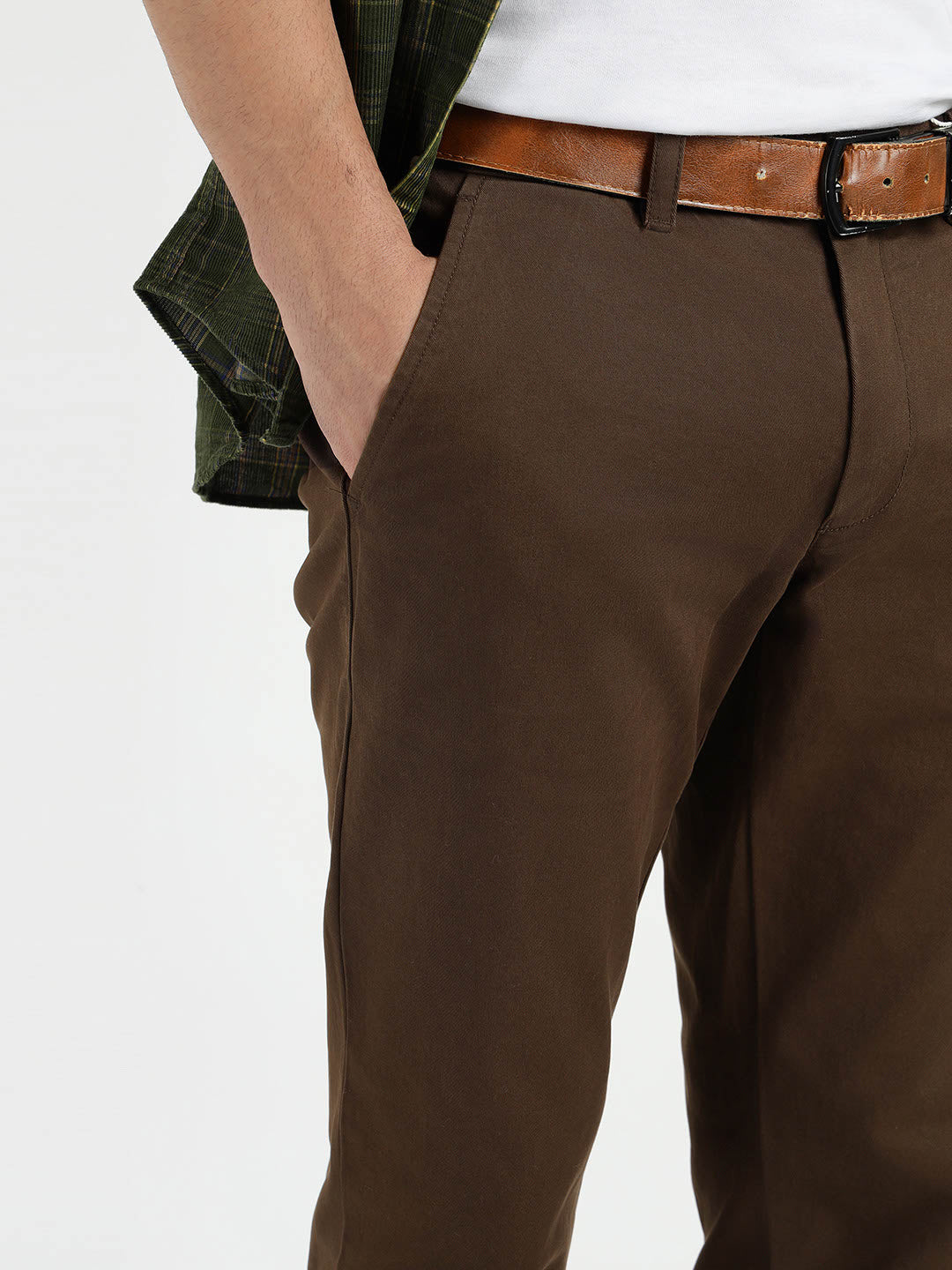 Gant Men Brown Slim Fit Solid Trouser