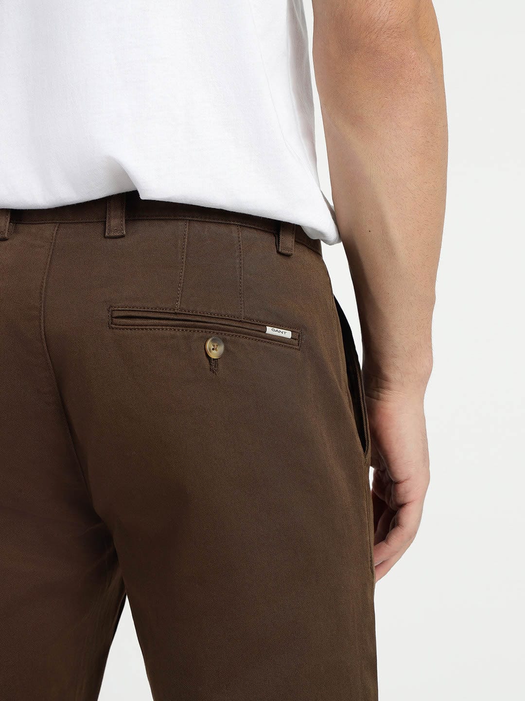 Gant Men Brown Slim Fit Solid Trouser