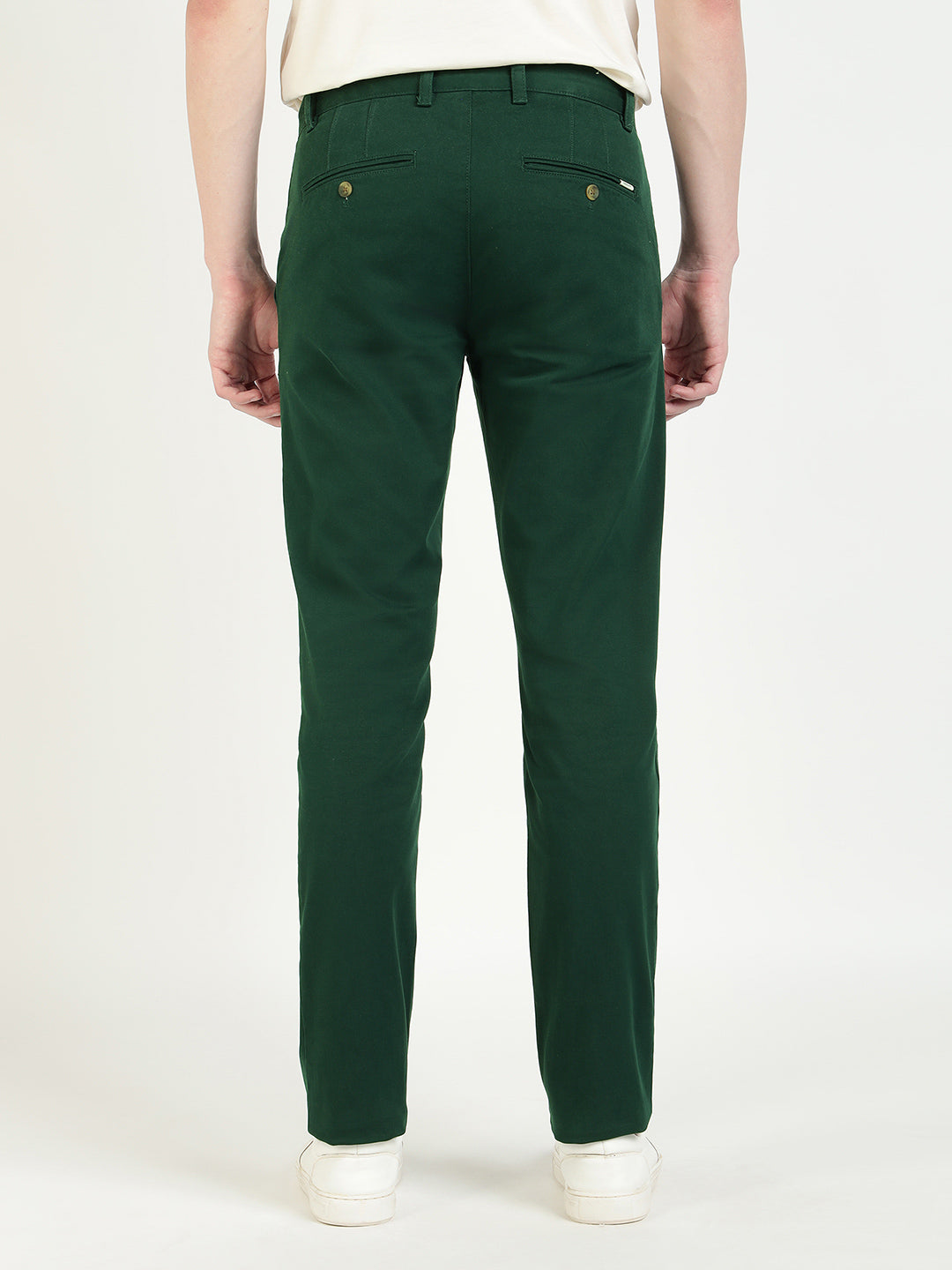 Gant Men Green Slim Fit Solid Trouser