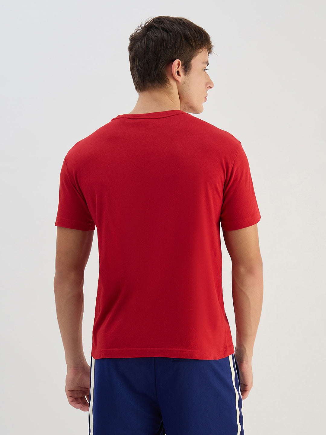 Gant Men Red Solid Pure Cotton Round Neck T Shirt
