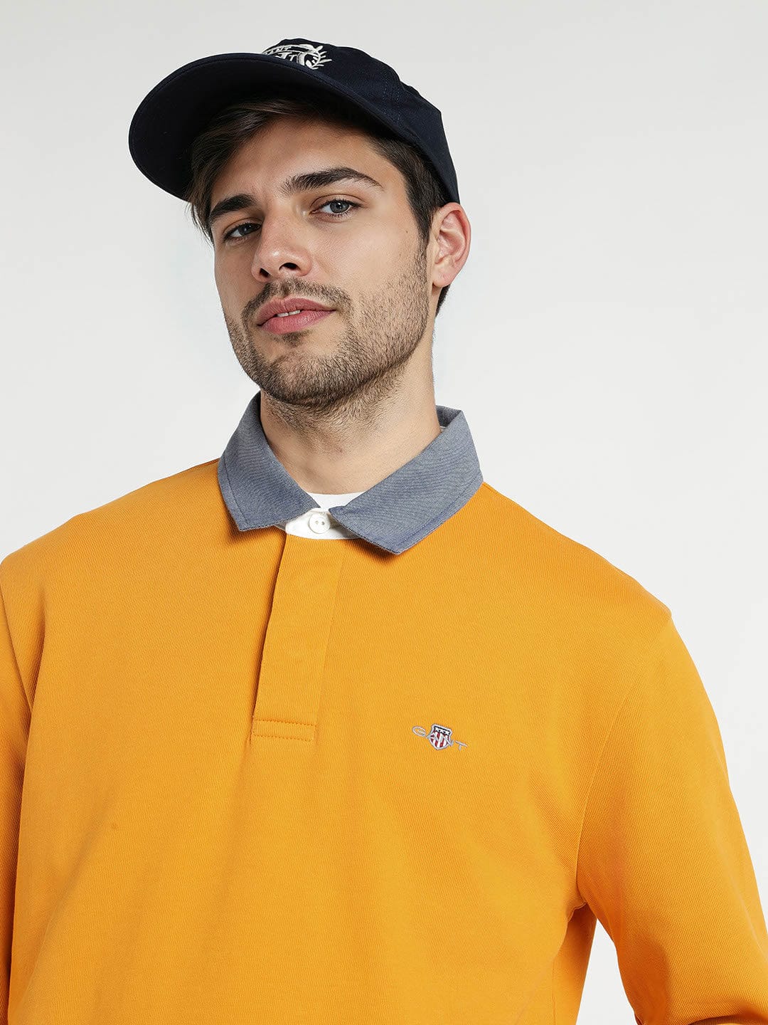 Gant Men Yollow Solid Collar Sweatshirt