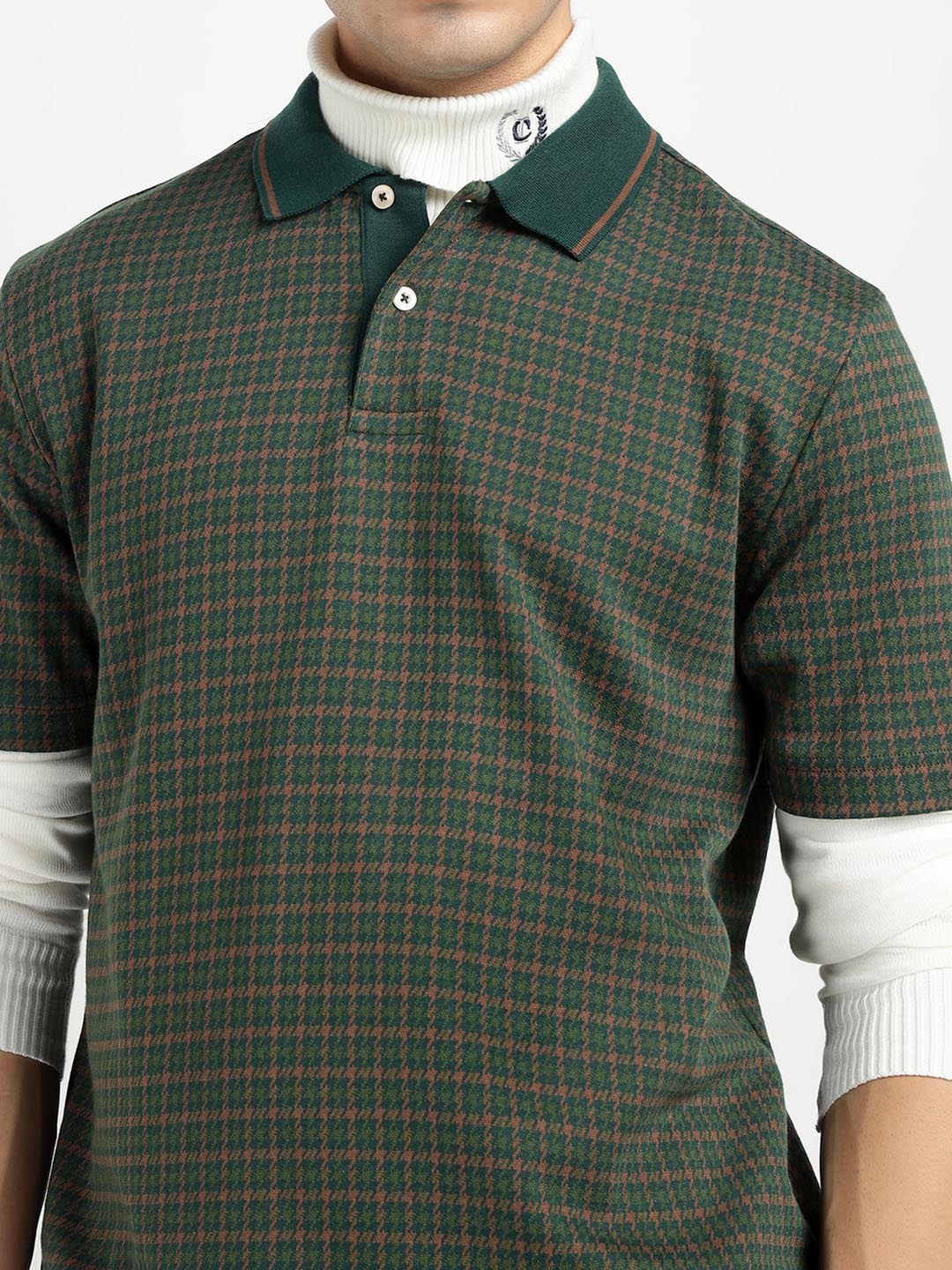 Gant Men Green Solid Polo Tshirt