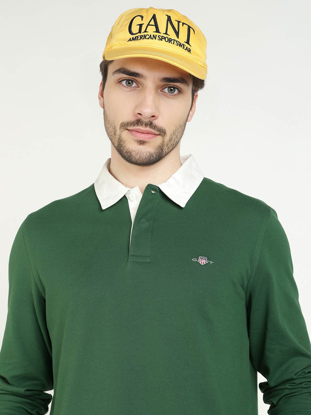 Gant Men Green Solid Collar Sweatshirt