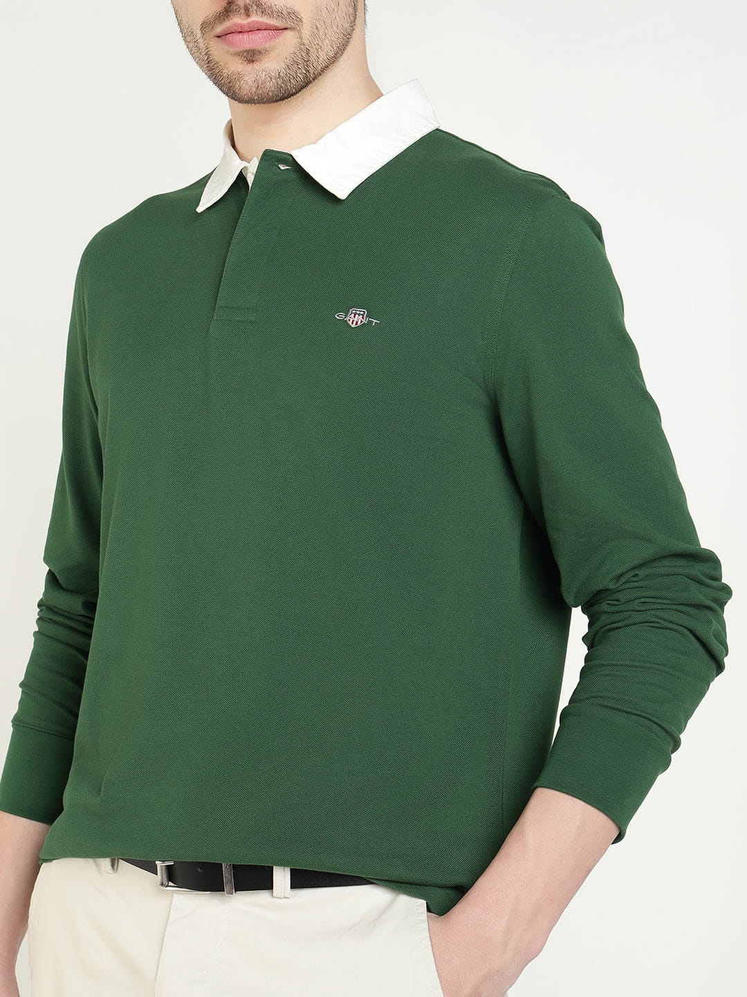 Gant Men Green Solid Collar Sweatshirt