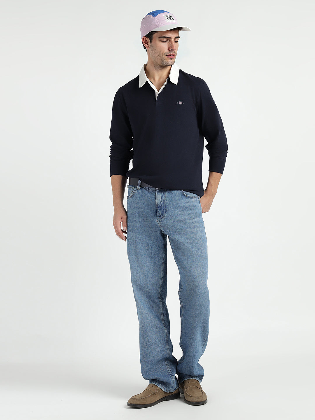 Gant Men Blue Solid Collar Sweatshirt