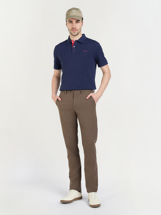 Gant Men Blue Solid Polo Tshirt