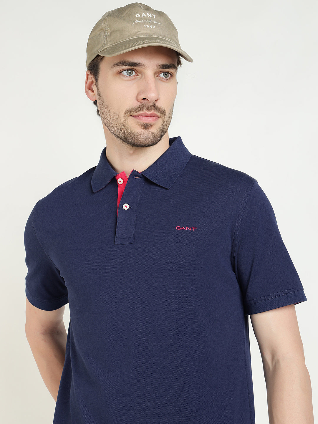 Gant Men Blue Solid Polo Tshirt