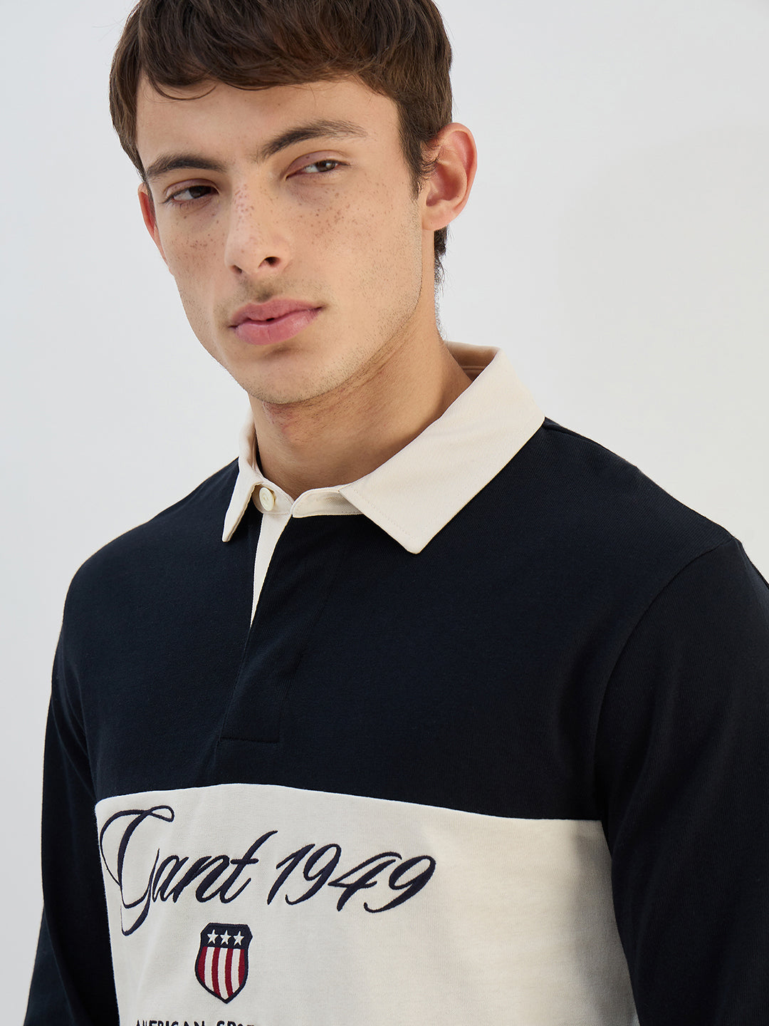 Gant Men Black Solid Pure Cotton Polo Collar T-Shirt