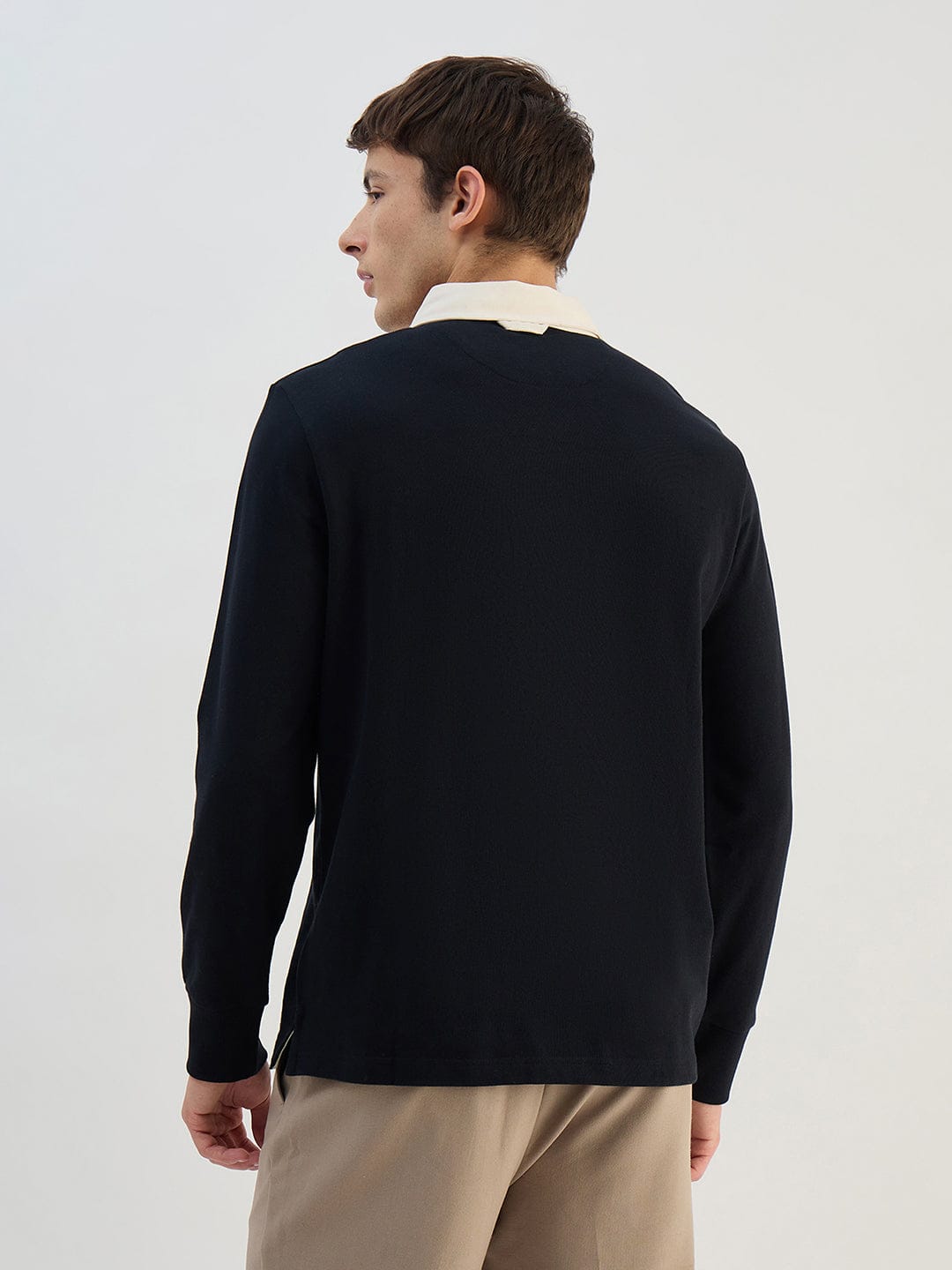 Gant Men Black Solid Pure Cotton Polo Collar T-Shirt