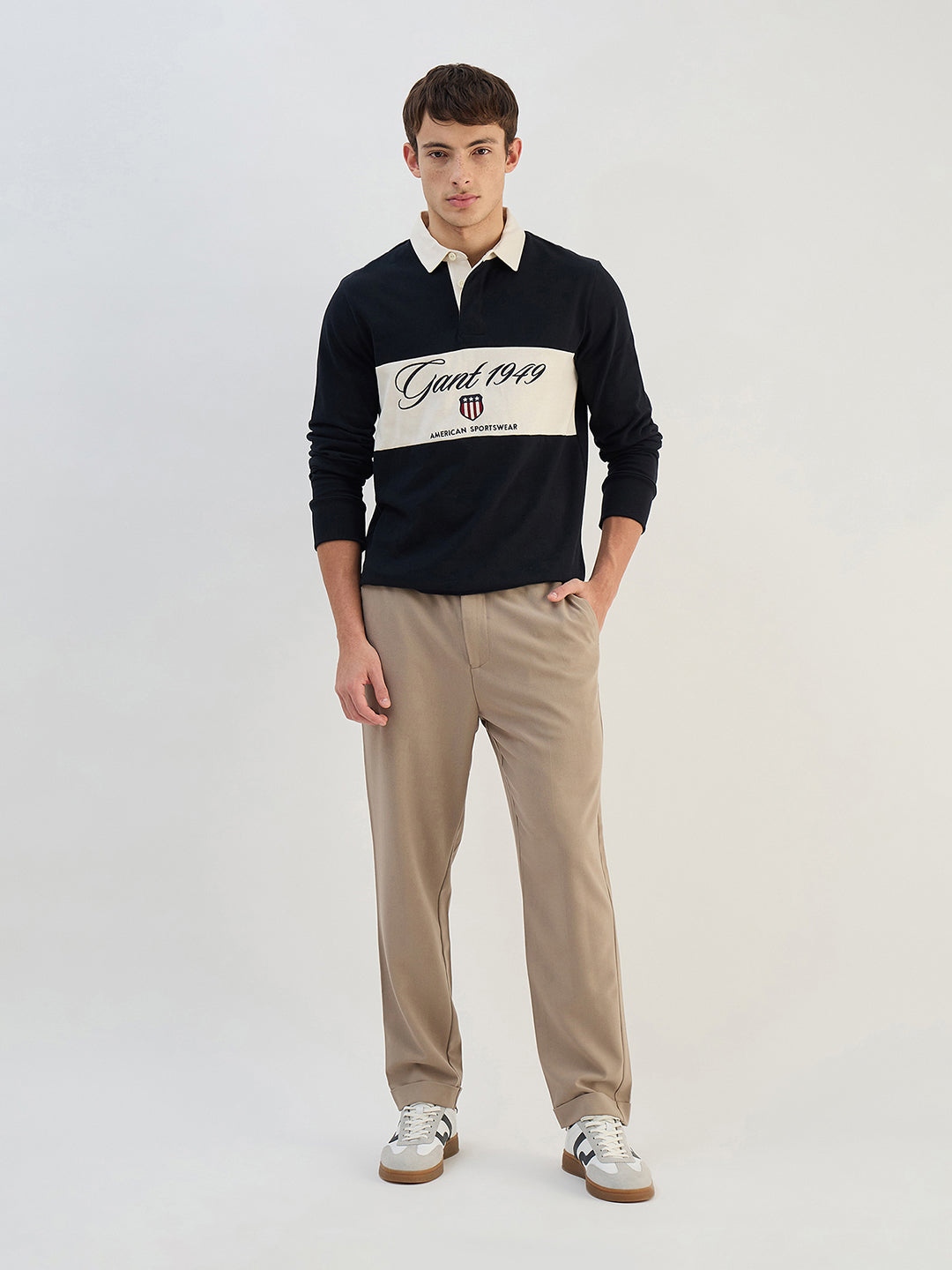 Gant Men Black Solid Pure Cotton Polo Collar T-Shirt