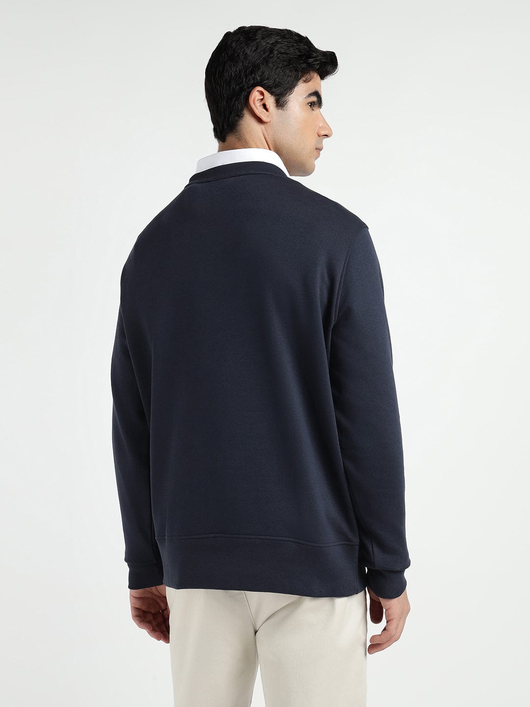 Gant Men Blue Printed Crew Neck Sweatshirt