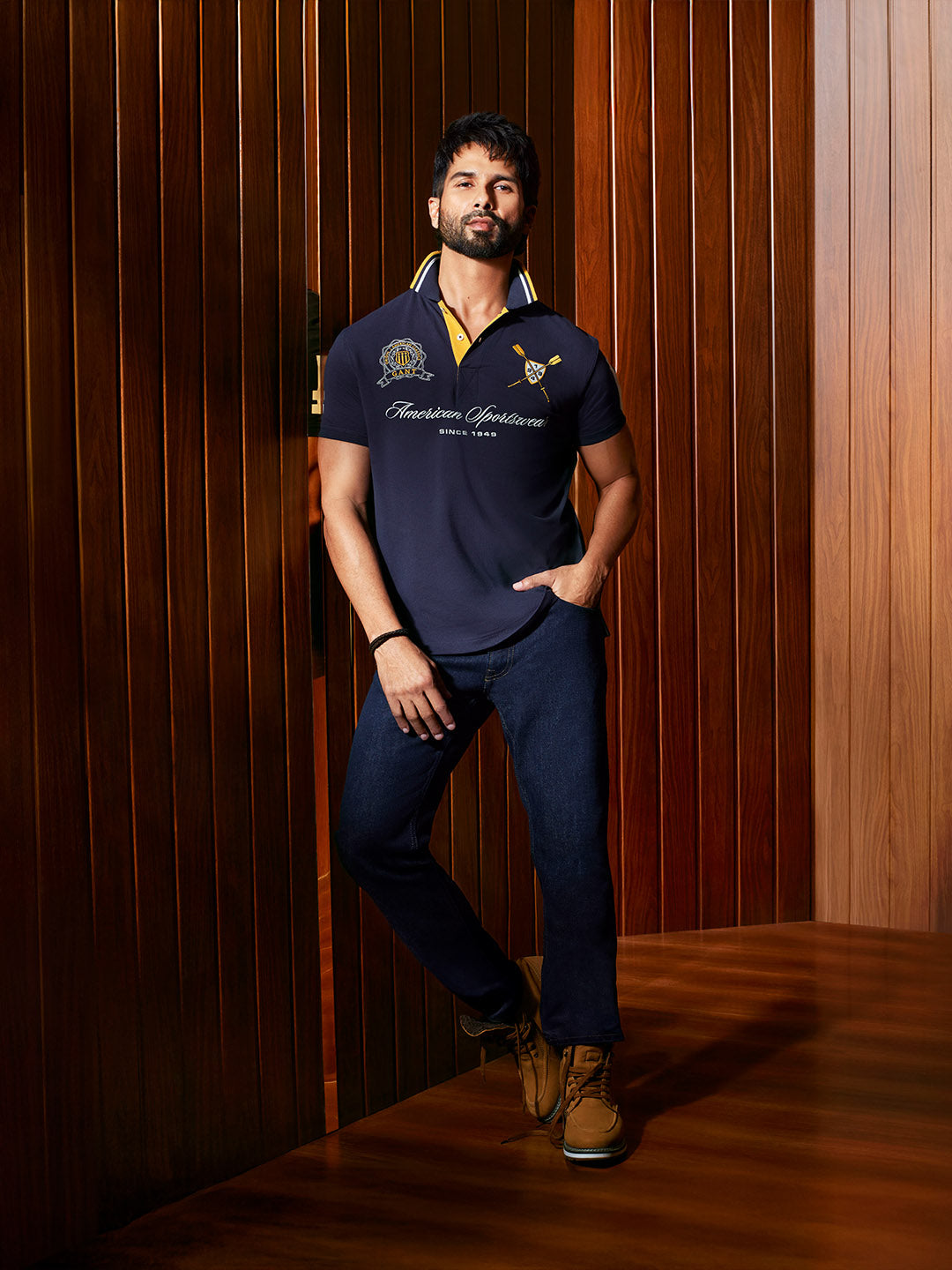 Gant Men Blue Printed Polo Tshirt