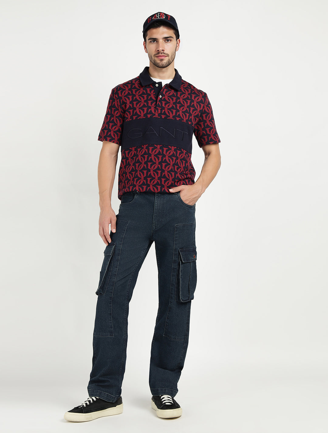 Gant Men Blue Printed Polo Tshirt