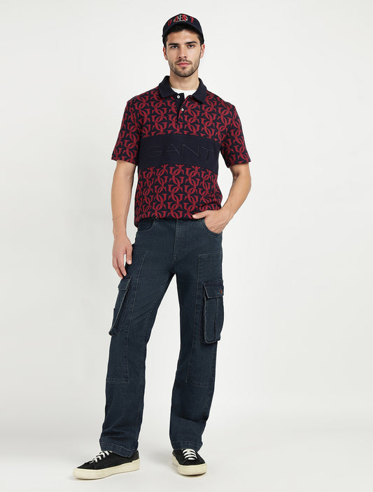 Gant Men Blue Printed Polo Tshirt