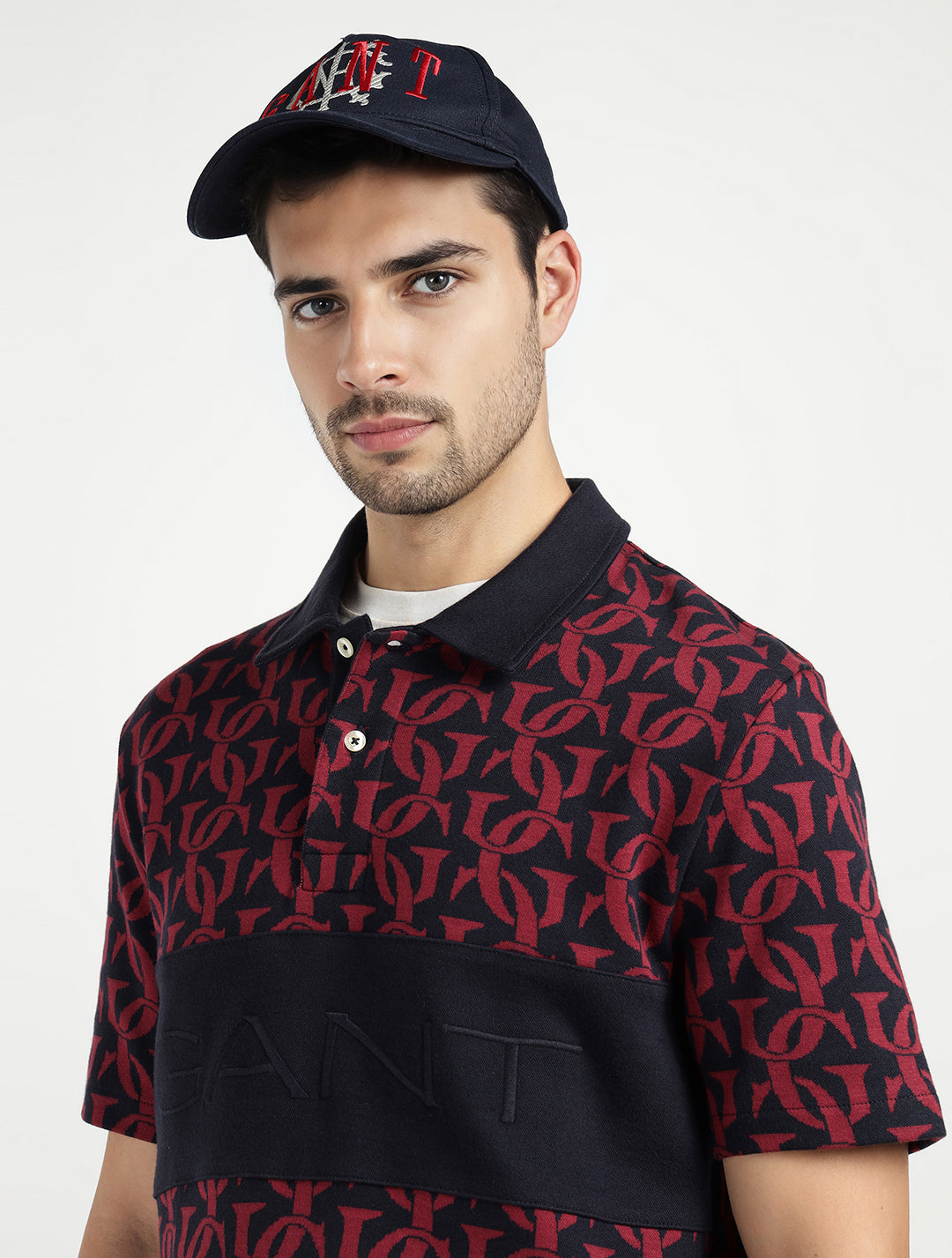 Gant Men Blue Printed Polo Tshirt