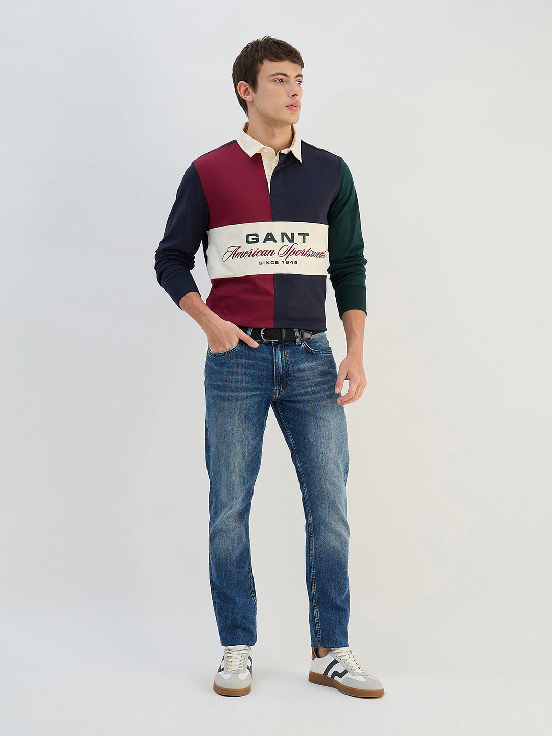 Gant Men Blue Logo Pure Cotton Collared Ruggers