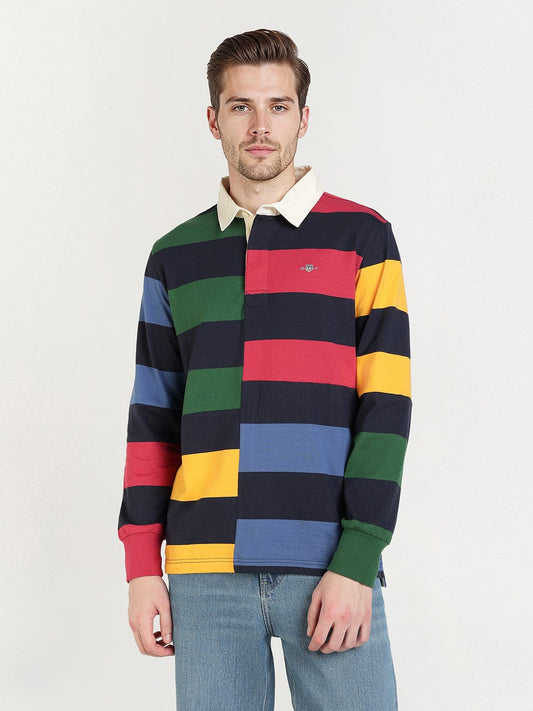 Gant Men Multicolor Coloublocked Collar Sweatshirt